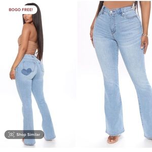 Fashion Nova Heart Tye Dye Flared Jeans